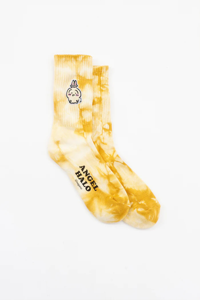 Chiikawa Tie-Dye Socks, Angel Halo Design, Yellow, 23-25cm
