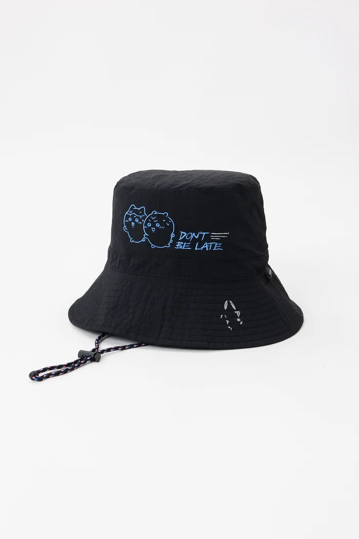 Chiikawa Nylon Hat DON'T BE LATE Black