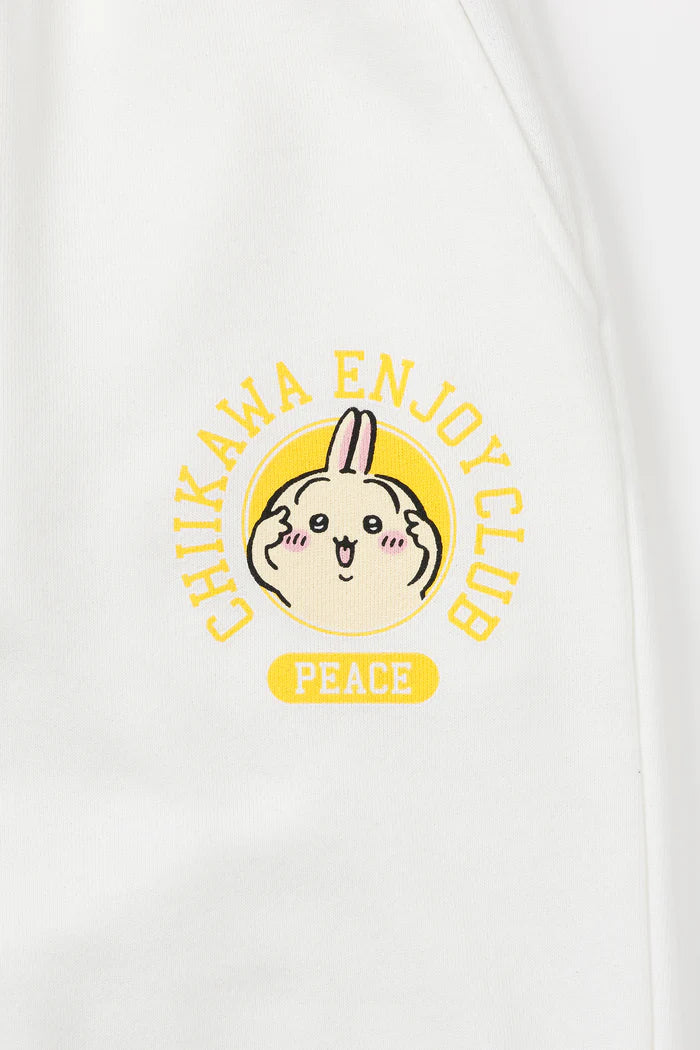 Chiikawa Sweatpants Peace Usagi White