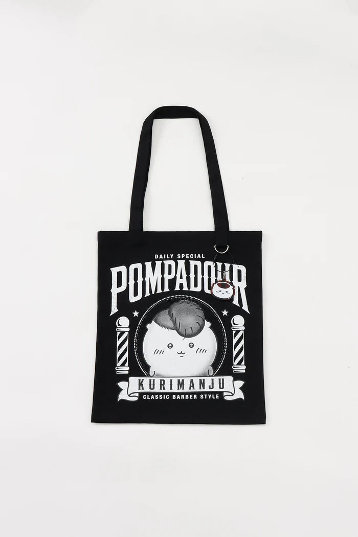 Chiikawa Acrylic Keychain Tote Bag - Hairy Chestnut Bun (Black)