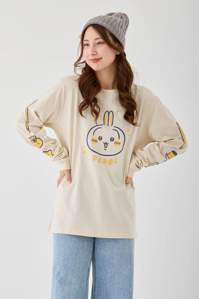 Chiikawa L/ST Shirt, Usagi, Sand Beige