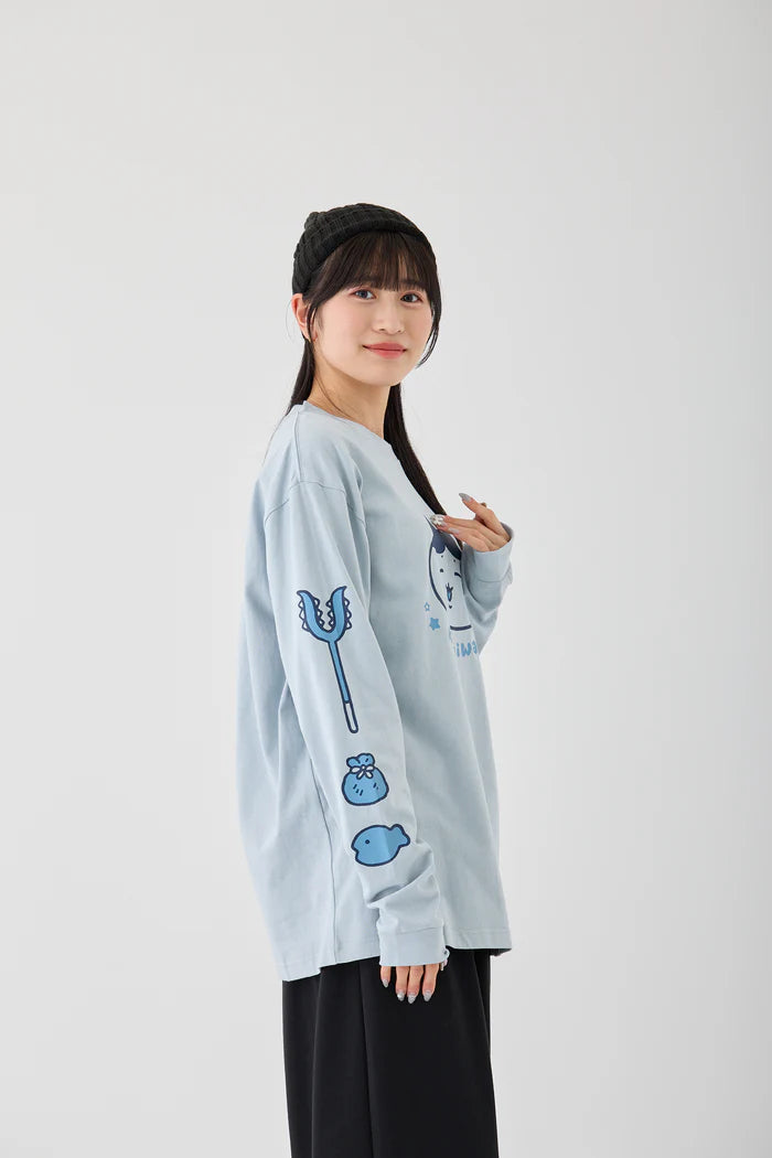 Chiikawa L/ST Shirt, Hachiware, Acid Blue