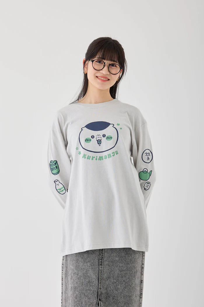 Chiikawa L/ST Shirt, Kurimanju, Frost Gray