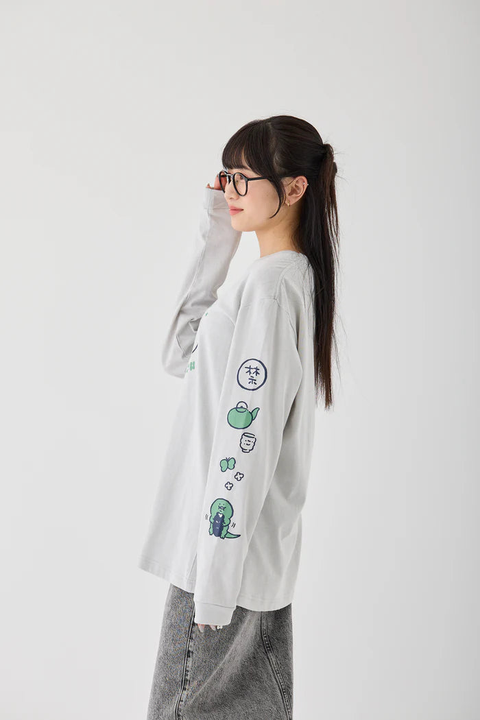 Chiikawa L/ST Shirt, Kurimanju, Frost Gray