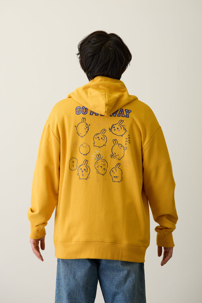 [Per Order] Chiikawa Zip Hoodie GO MY WAY Yellow