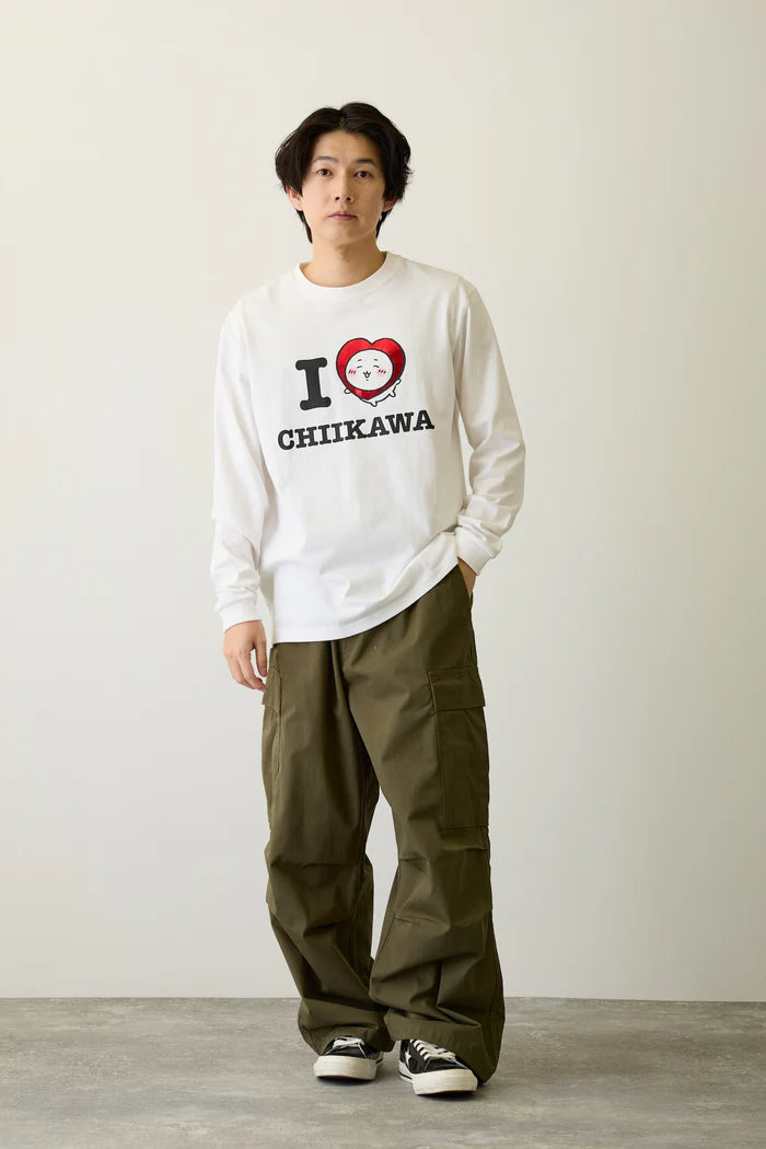 [New] "I LOVE CHIIKAWA" Long Sleeve T-Shirt - White