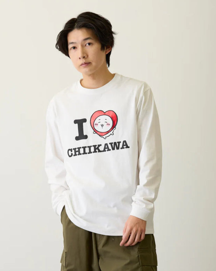[New] "I LOVE CHIIKAWA" Long Sleeve T-Shirt - White