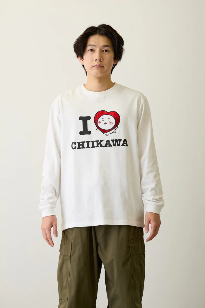 [New] "I LOVE CHIIKAWA" Long Sleeve T-Shirt - White