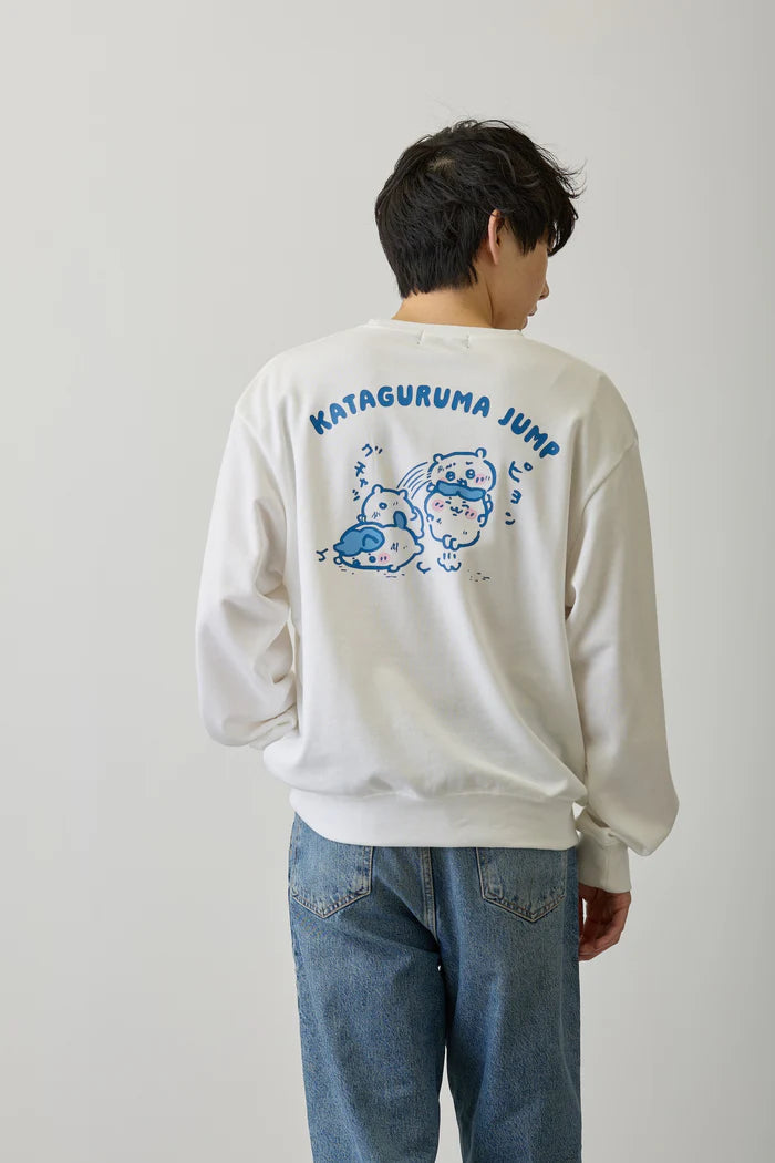Chiikawa Sweatshirt, Kataguruma Jump, White