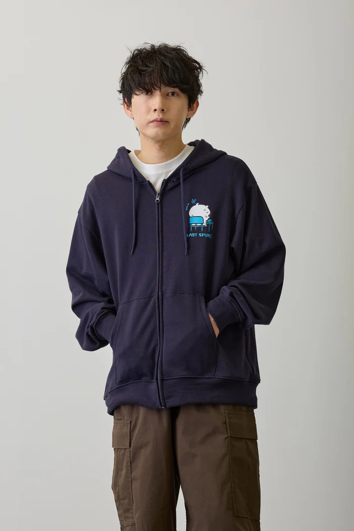 Chiikawa Zip Hoodie "Exam" Navy