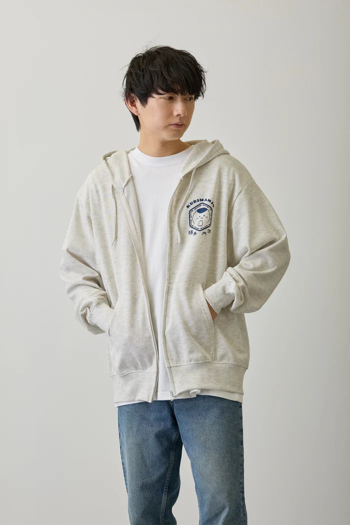 Chiikawa Zip Hoodie, Happy Life and Well-being, Ash