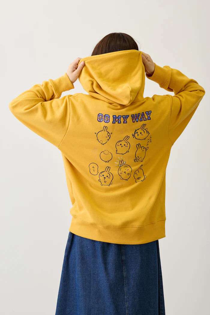 [Per Order] Chiikawa Zip Hoodie GO MY WAY Yellow
