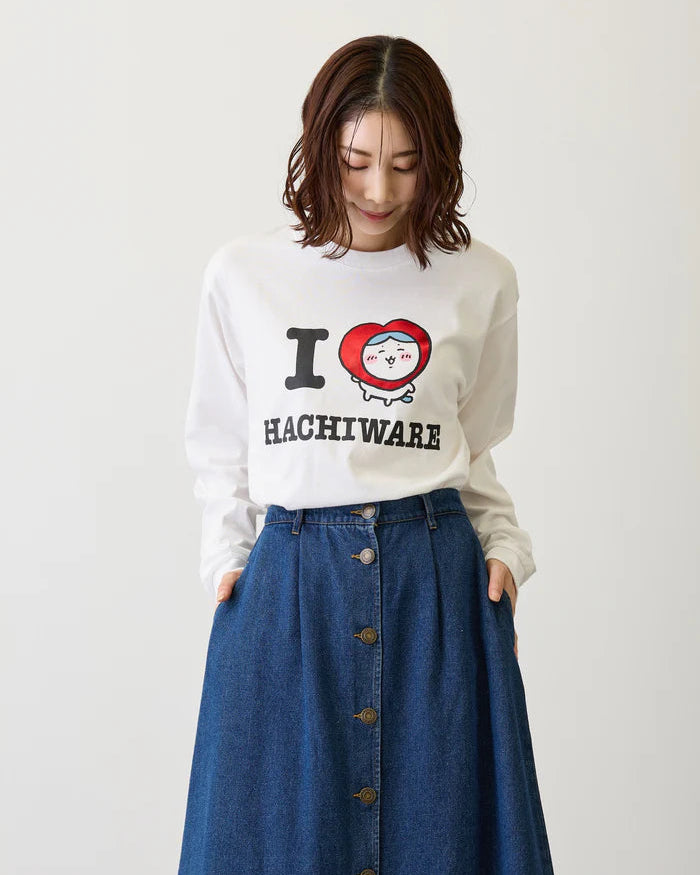 [New] "I LOVE HACHIWARE" Long Sleeve T-Shirt - White