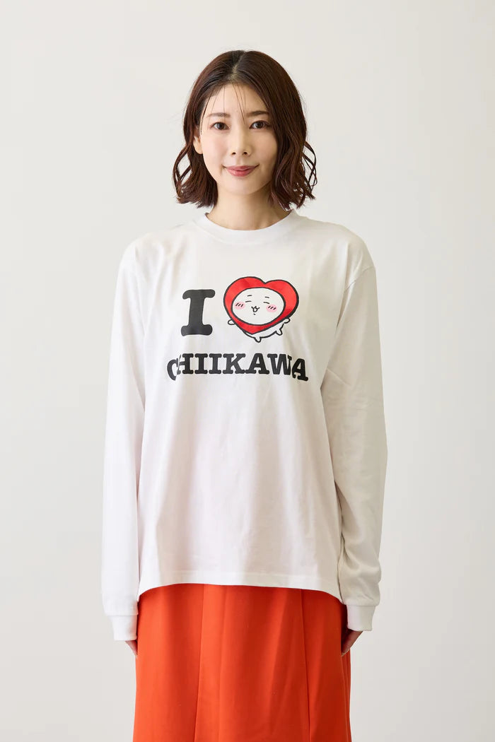 [New] "I LOVE CHIIKAWA" Long Sleeve T-Shirt - White