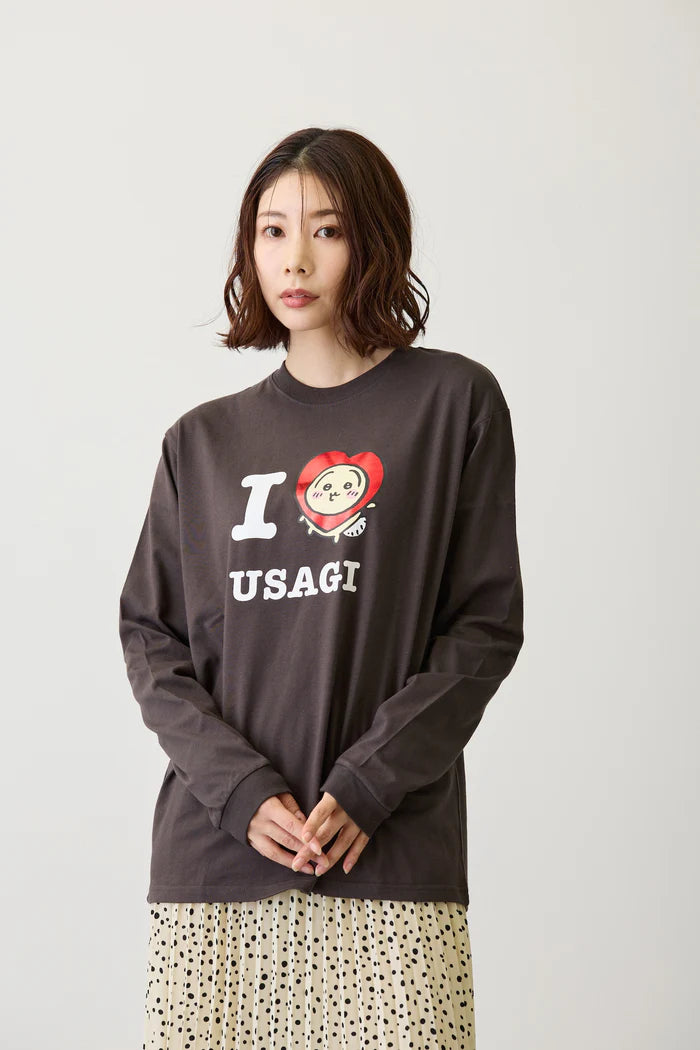 [New] "I LOVE USAGI" Long Sleeve T-Shirt - Black