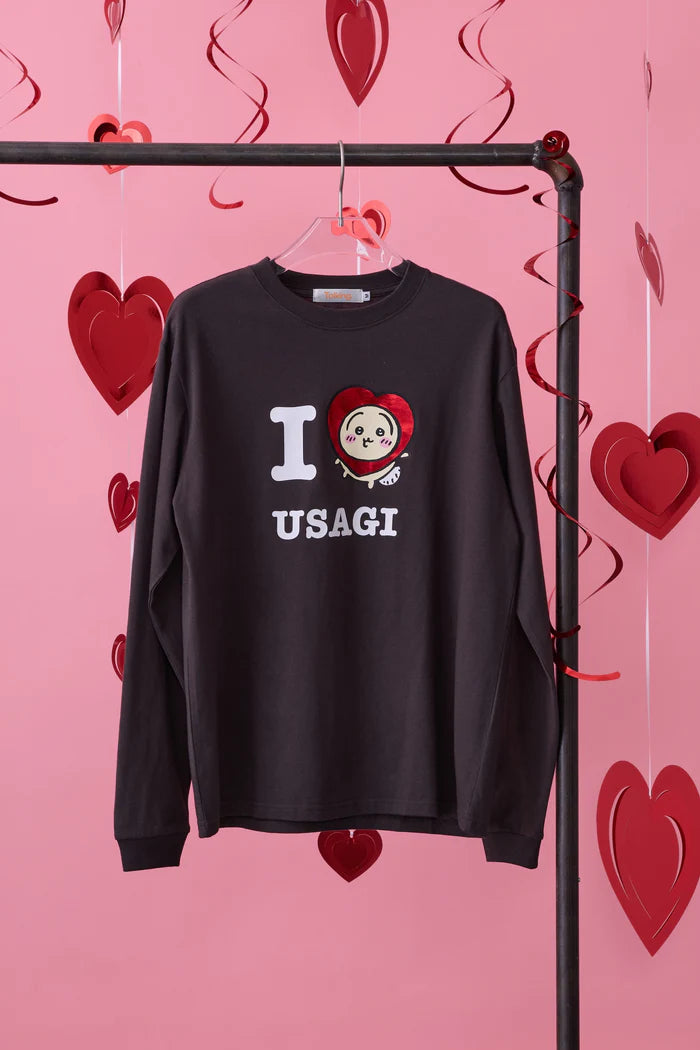 [New] "I LOVE USAGI" Long Sleeve T-Shirt - Black
