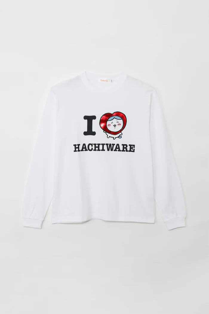 [New] "I LOVE HACHIWARE" Long Sleeve T-Shirt - White