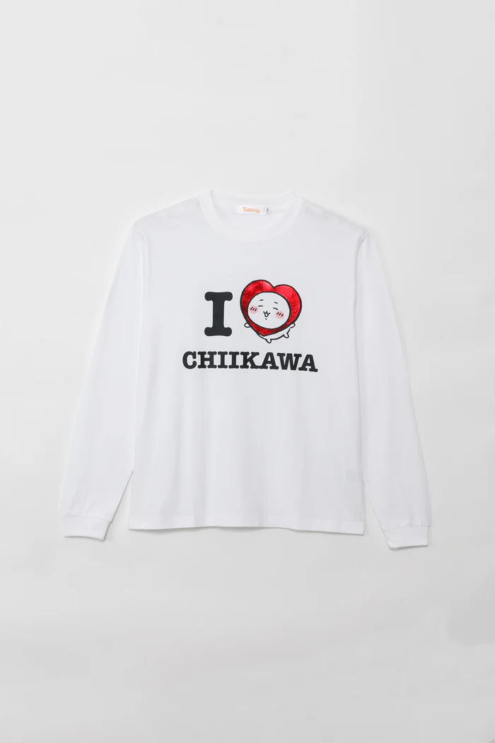 [New] "I LOVE CHIIKAWA" Long Sleeve T-Shirt - White