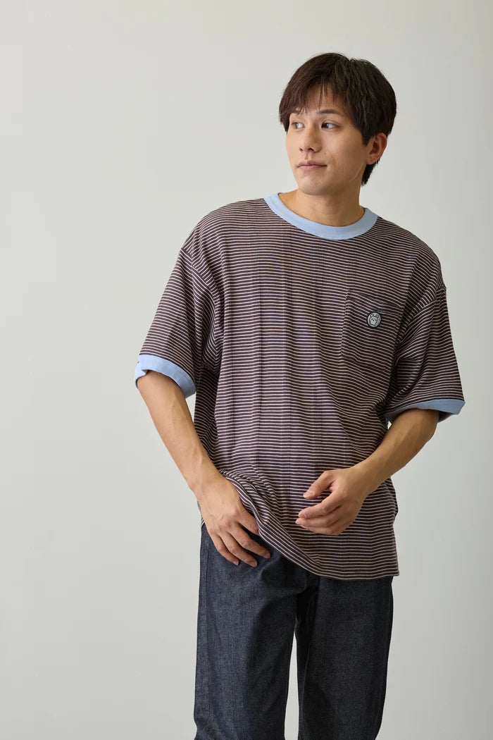 Chiikawa Big Silhouette Pocket T-Shirt Robert P. Miller x Talking Momonga COFFEE