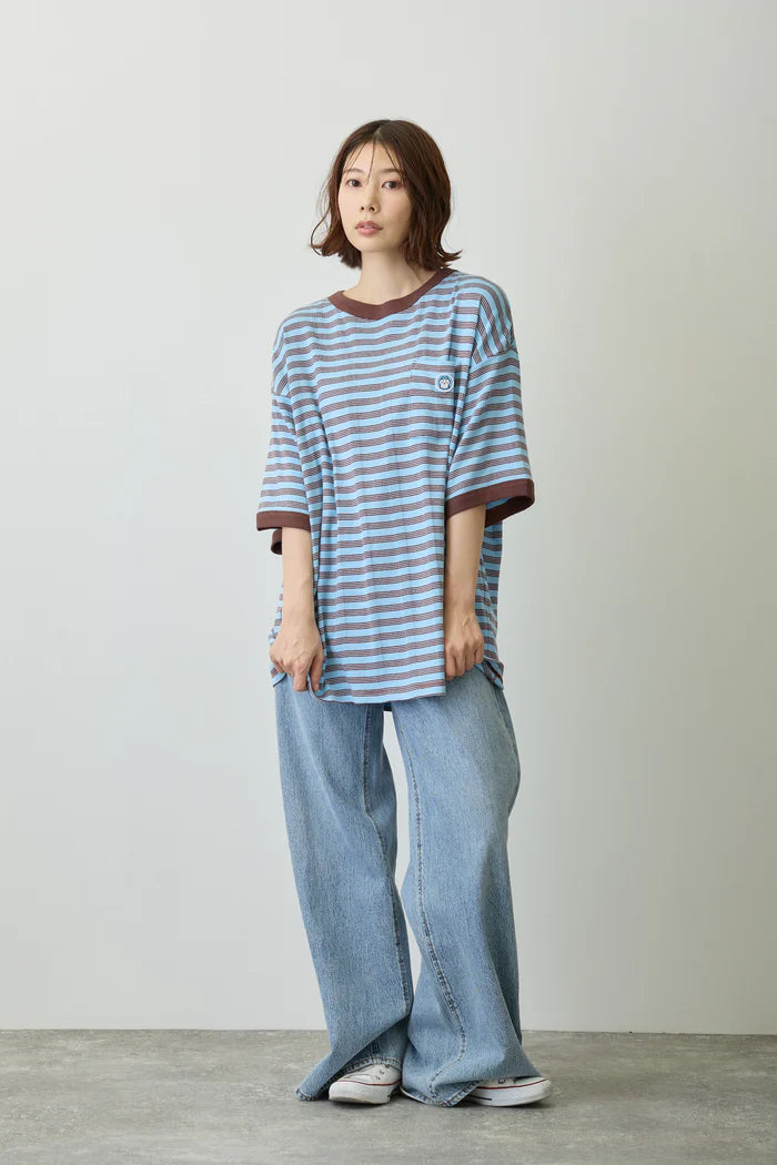 Chiikawa Big Silhouette Pocket T-Shirt Robert P. Miller x Talking Hachiware BLUEBERRY