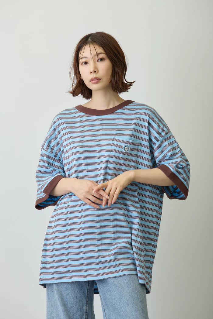 Chiikawa Big Silhouette Pocket T-Shirt Robert P. Miller x Talking Hachiware BLUEBERRY