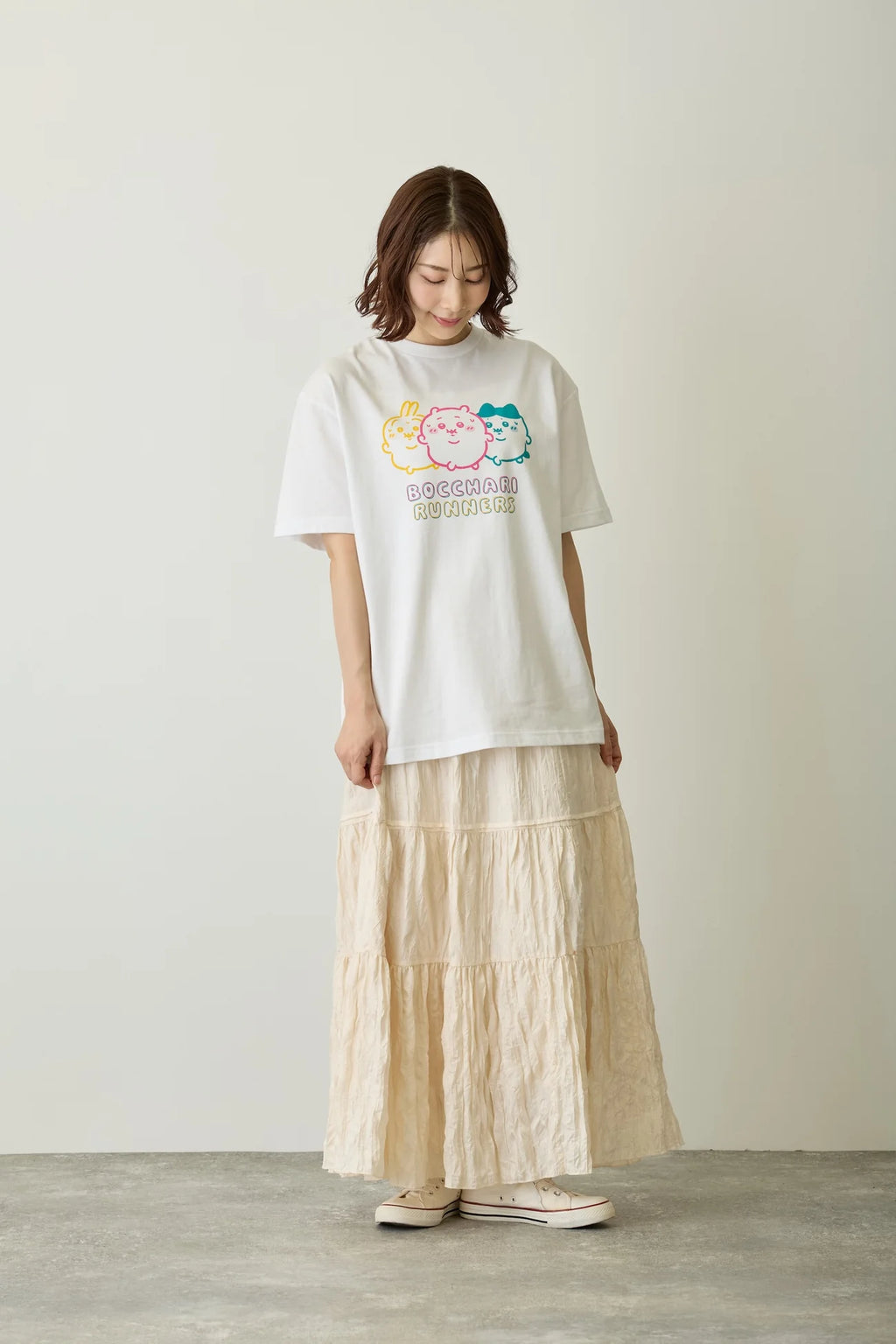 Chiikawa Pack T-shirt - Seasoned Seaweed/Chubby Runners - Sumi/White