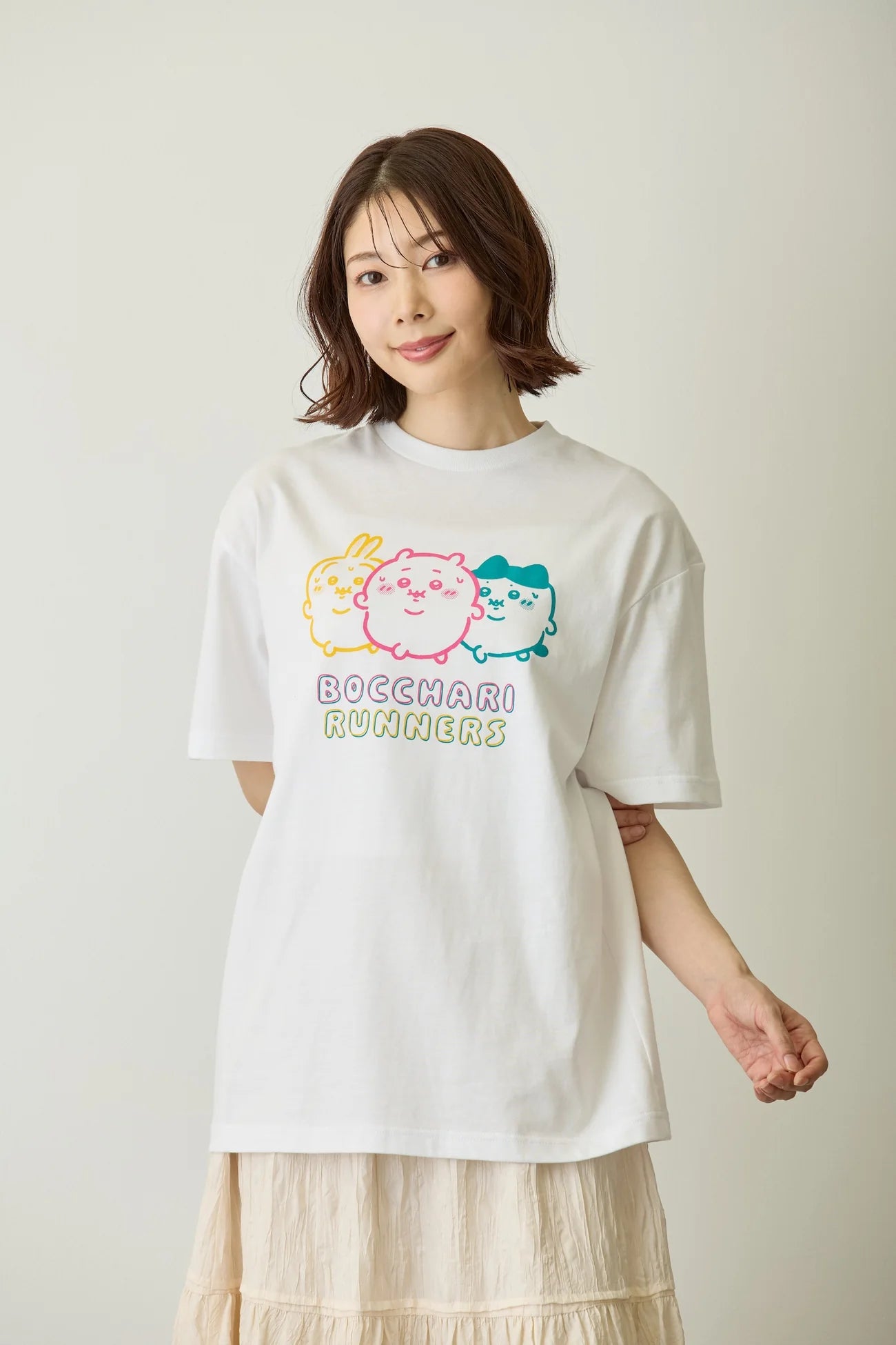 Chiikawa Pack T-shirt - Seasoned Seaweed/Chubby Runners - Sumi/White