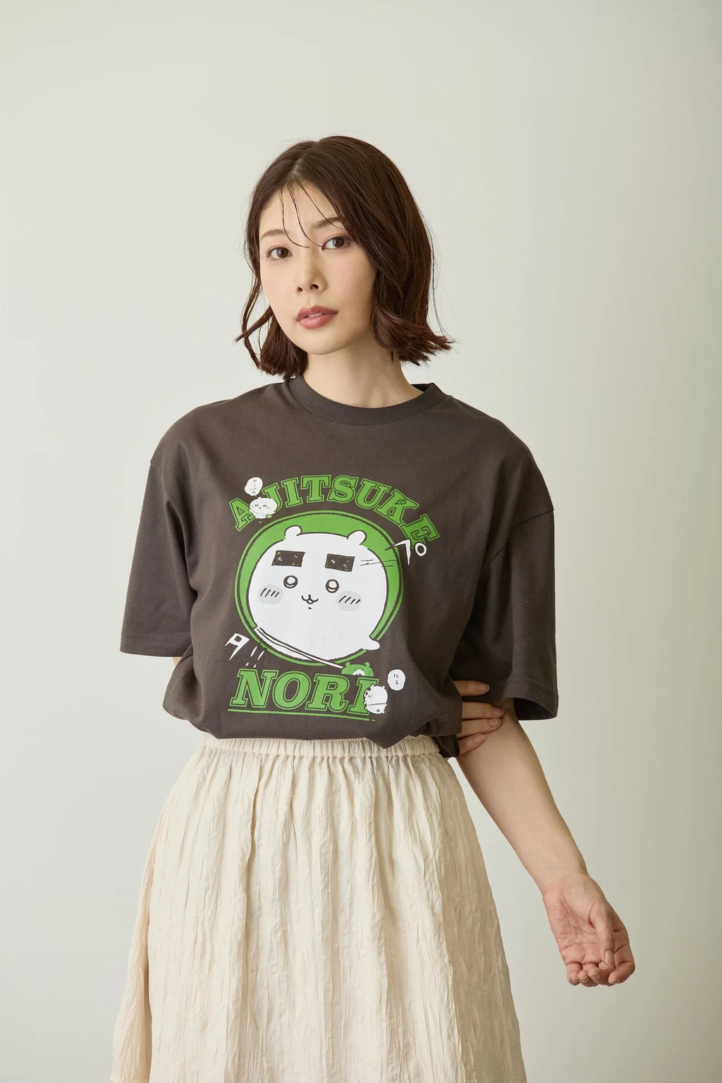 Chiikawa Pack T-shirt - Seasoned Seaweed/Chubby Runners - Sumi/White