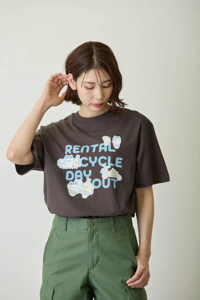 Chiikawa T-shirt, going out on a rental bicycle, Sumi