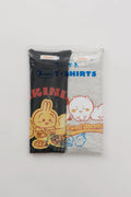 Chiikawa Pack T-Shirt: Yakiniku (Japanese BBQ)/Squats, Black/Oatmeal