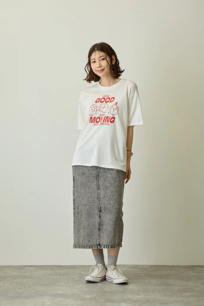 Chiikawa Dry T-Shirt MOVE Everyone White