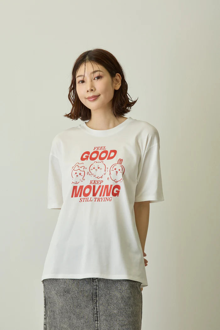 Chiikawa Dry T-Shirt MOVE Everyone White