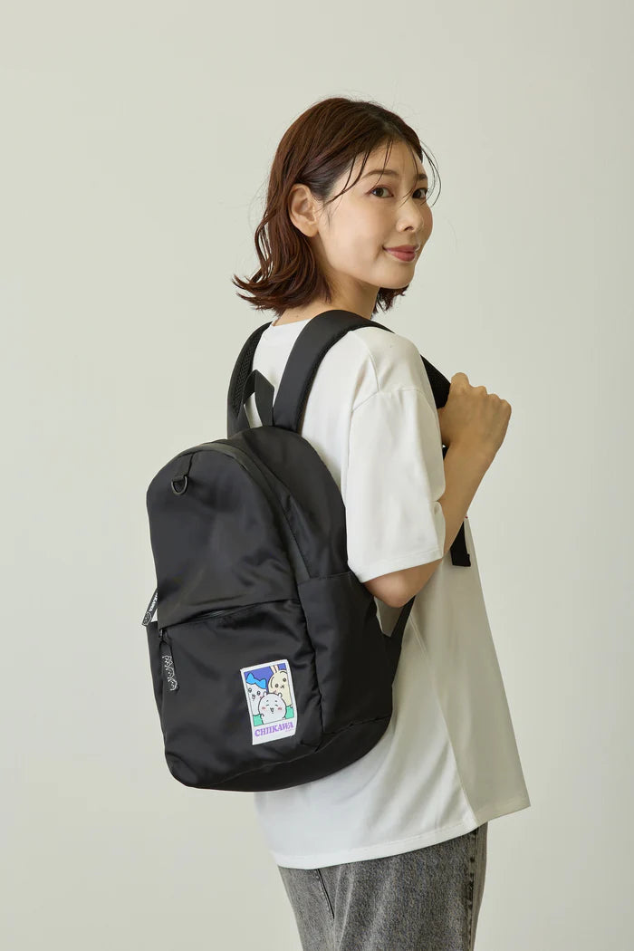 Chiikawa Water-Repellent Backpack, Everyone, Black