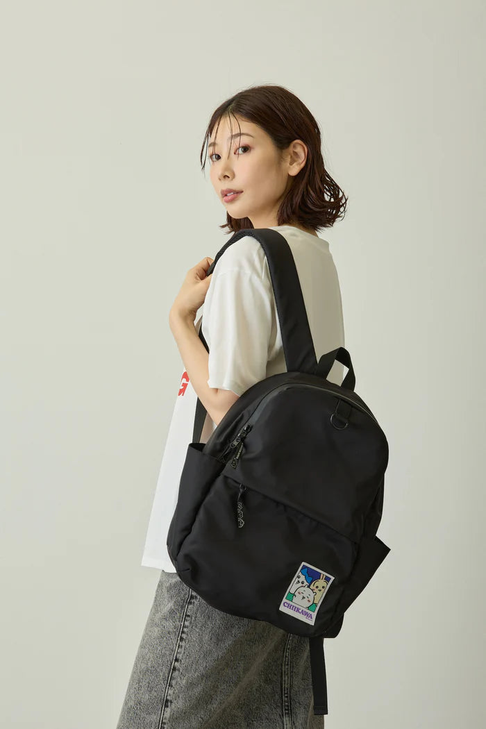 Chiikawa Water-Repellent Backpack, Everyone, Black