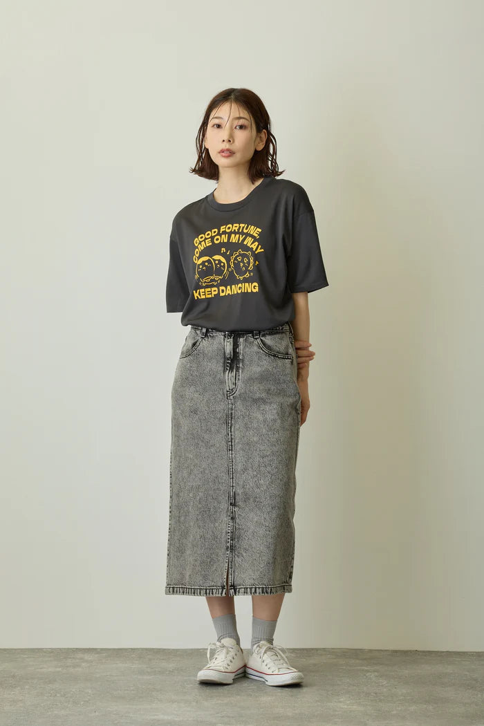 Chiikawa Dry T-Shirt DANCE Shisa Kurimanju Charcoal