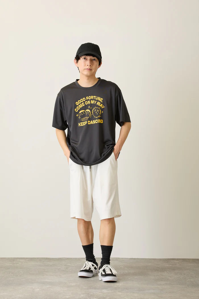 Chiikawa Dry T-Shirt DANCE Shisa Kurimanju Charcoal