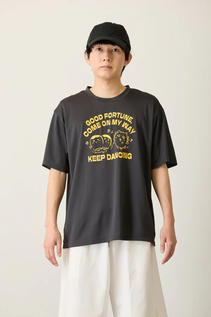 Chiikawa Dry T-Shirt DANCE Shisa Kurimanju Charcoal