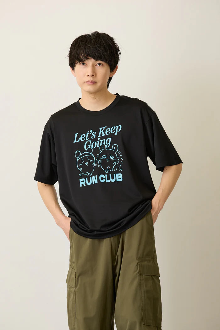 Chiikawa Dry T-Shirt RUN Momonga Furuhonya Black