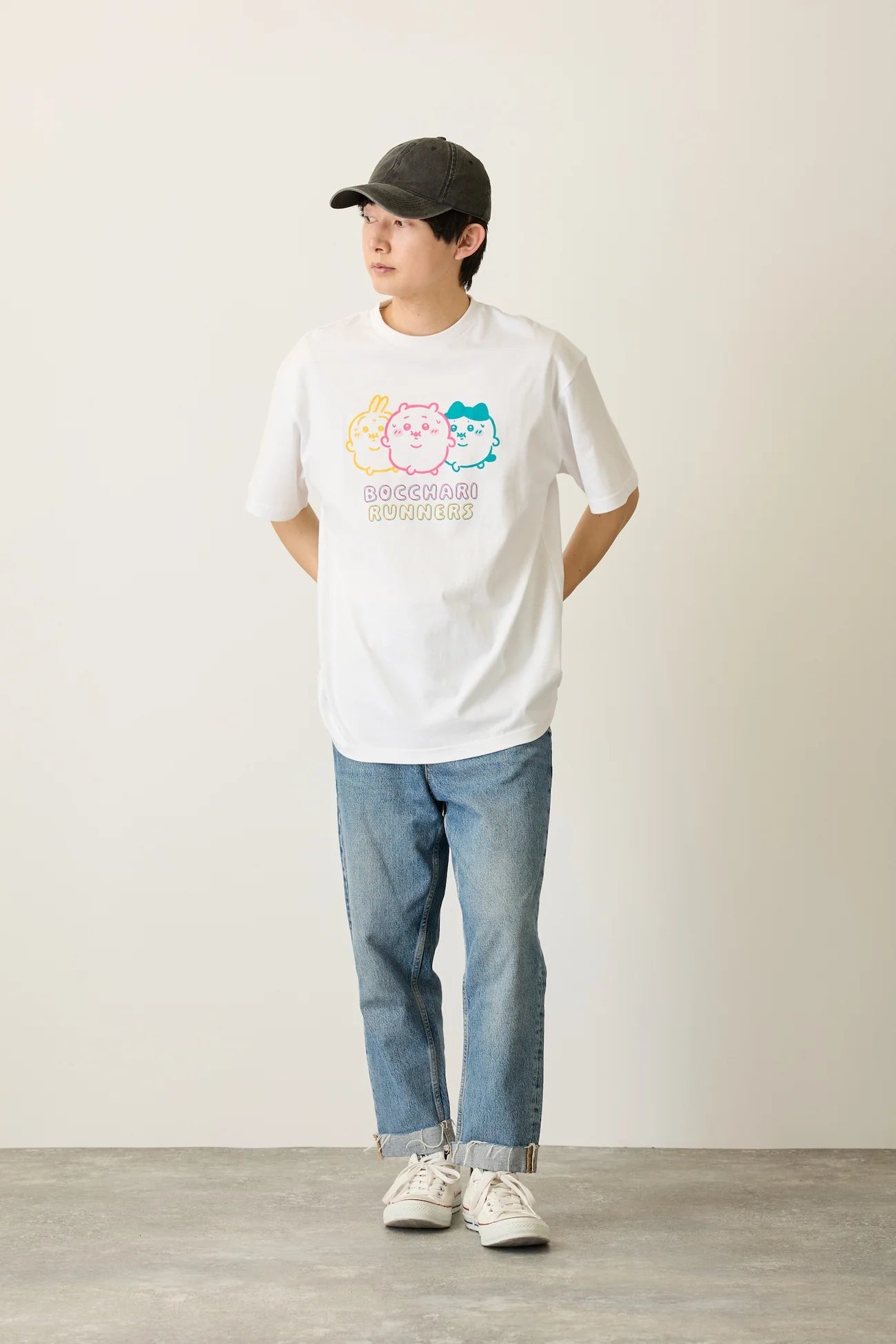 Chiikawa Pack T-shirt - Seasoned Seaweed/Chubby Runners - Sumi/White