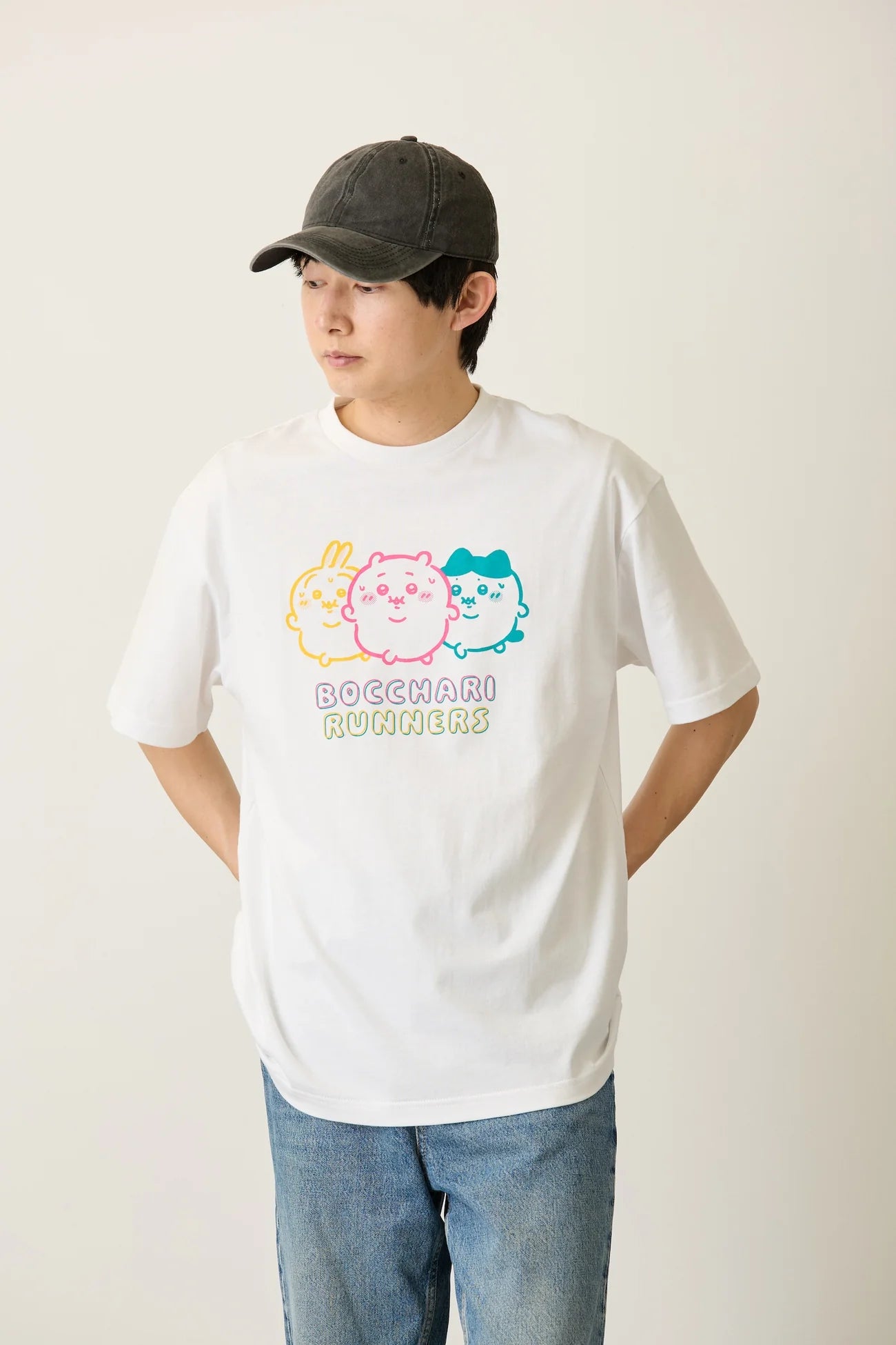 Chiikawa Pack T-shirt - Seasoned Seaweed/Chubby Runners - Sumi/White