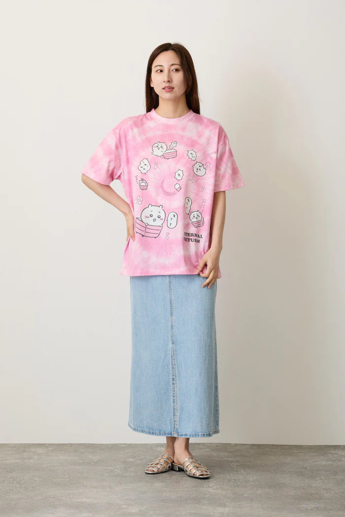 Chiikawa T-shirt Tie-dye Loop Pink