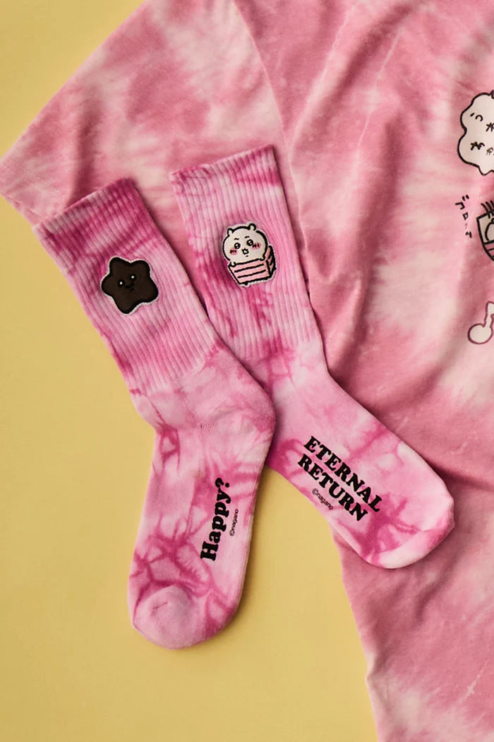 Chiikawa Tie-Dye Loop Socks, Pink, 23-25cm