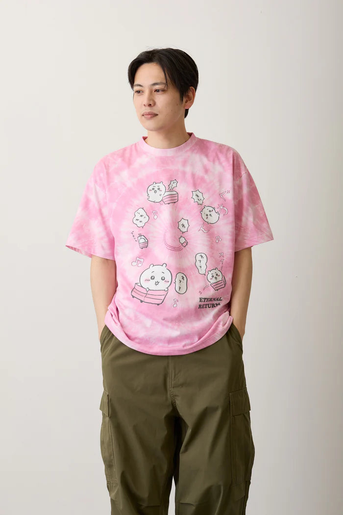 Chiikawa T-shirt Tie-dye Loop Pink