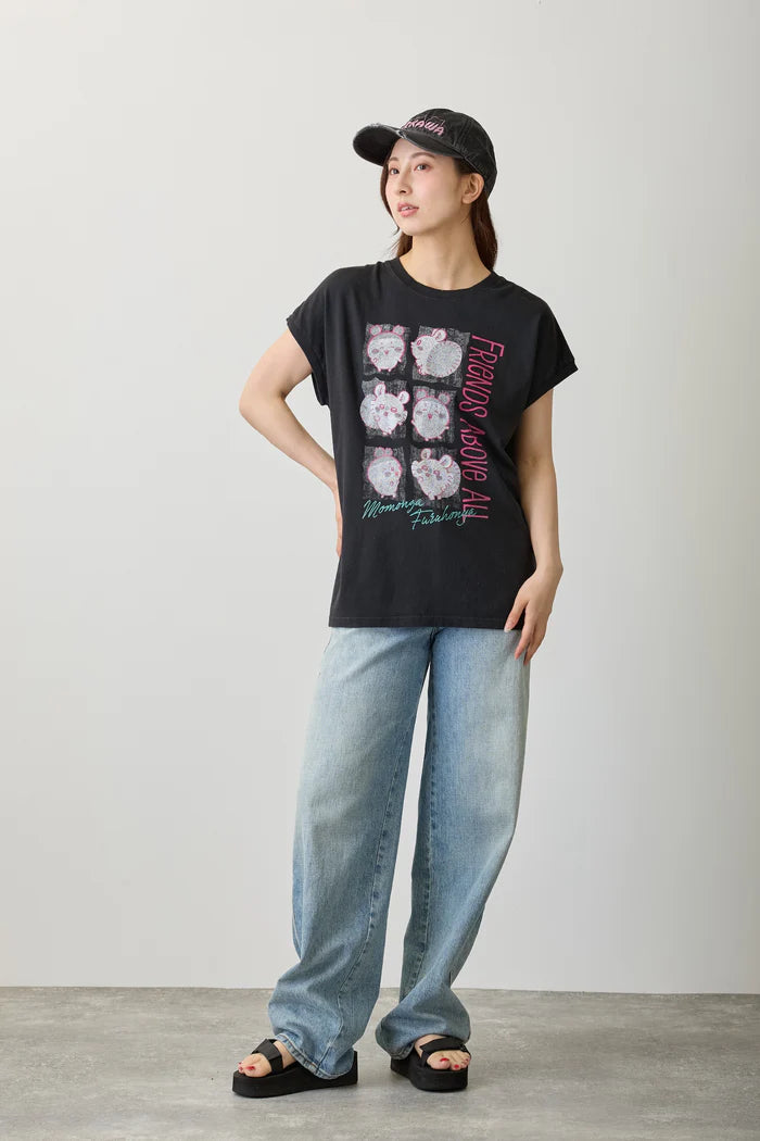 Chiikawa Wide Sleeveless Top RIENDS ABOVE ALL Black