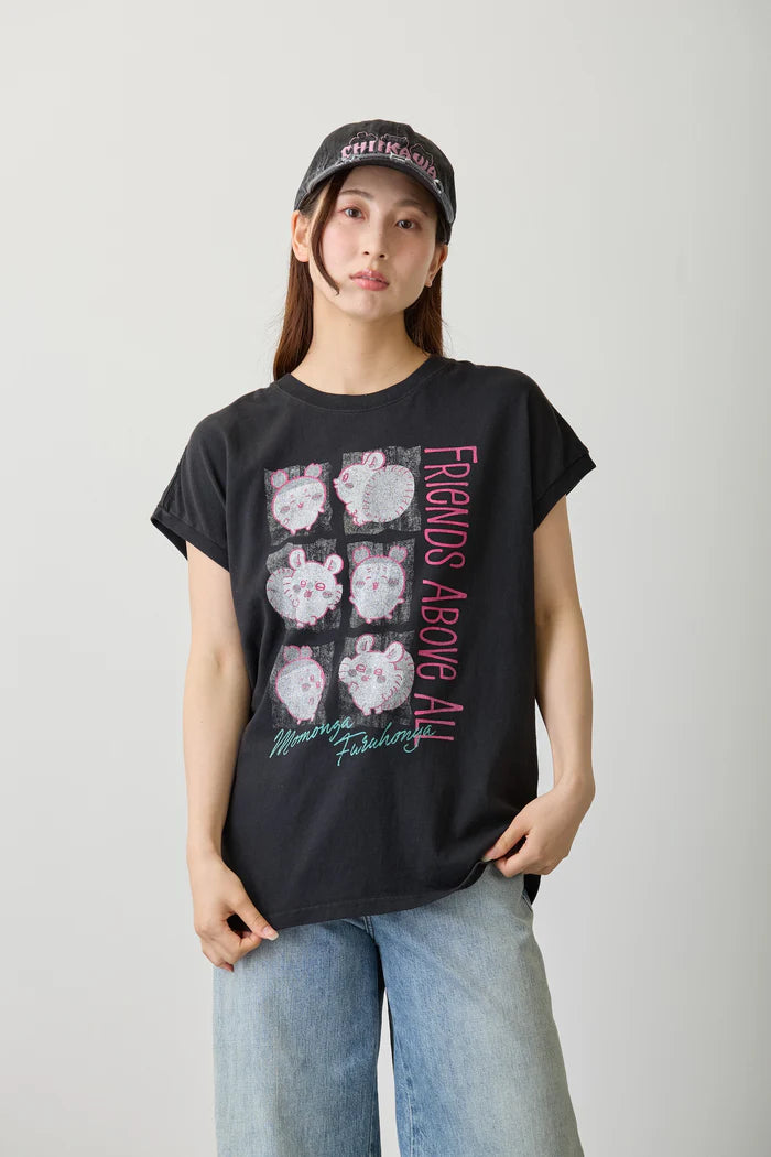 Chiikawa Wide Sleeveless Top RIENDS ABOVE ALL Black