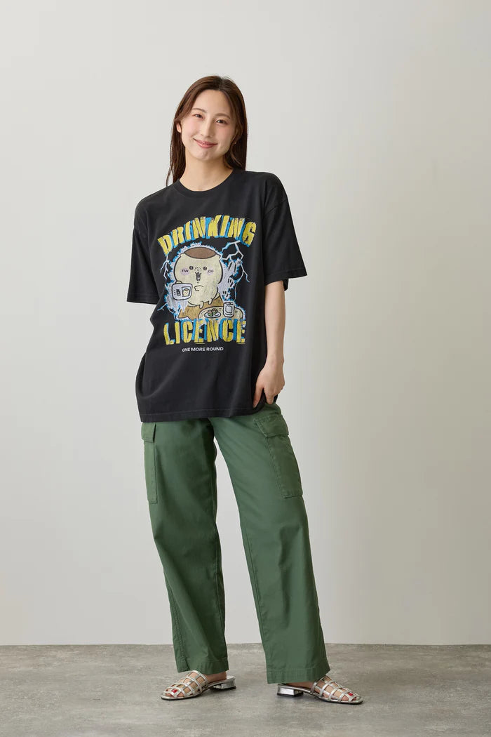 Chiikawa T-shirt DRINKING LICENCE Black