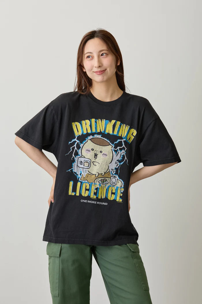 Chiikawa T-shirt DRINKING LICENCE Black