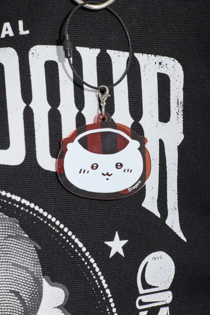 Chiikawa Acrylic Keychain Tote Bag - Hairy Chestnut Bun (Black)