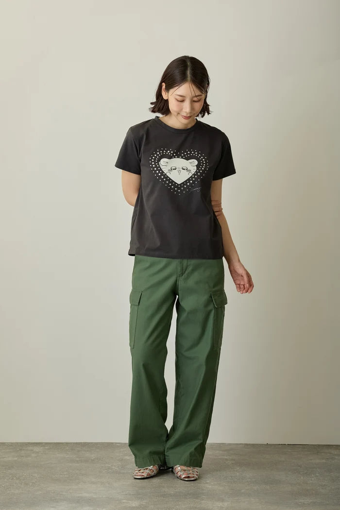 Chiikawa Rhinestone T-Shirt DECO (Momonga) Sumikuro
