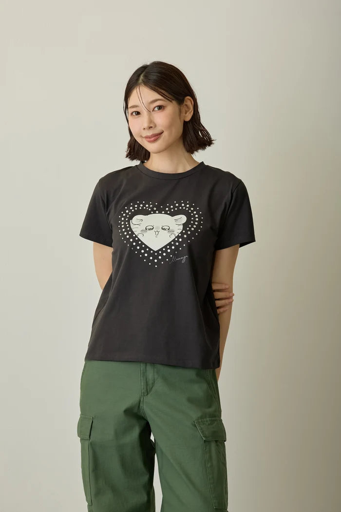 Chiikawa Rhinestone T-Shirt DECO (Momonga) Sumikuro
